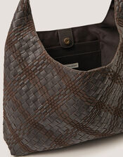 Adele Woven Leather Shoulder Bag, , large