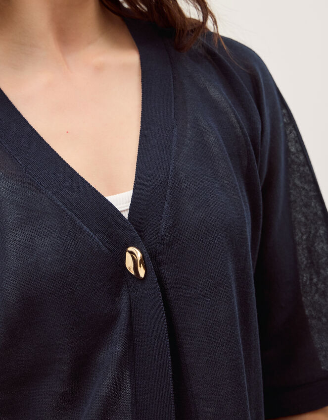 Beth Short Sleeve Cardigan, Blue (NAVY), large