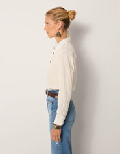 Maison Hotel Kerry Floral Embroidered Shirt, White (WHITE), large