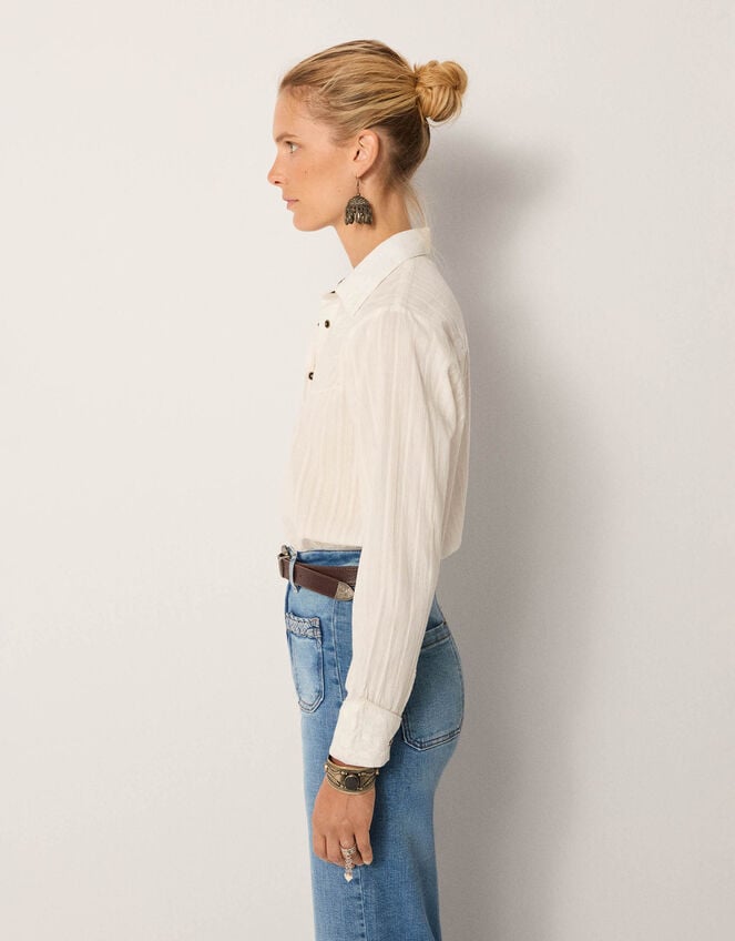 Maison Hotel Kerry Floral Embroidered Shirt, White (WHITE), large