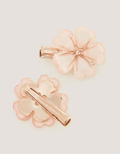 3-Pack Gem Flower Hair Clips, Pink (PALE PINK), large