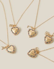 Initial Sparkle Heart Locket Necklace, Gold (GOLD), large