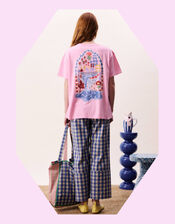 FRNCH Nymphaea Summer Print T-Shirt, Pink (PINK), large