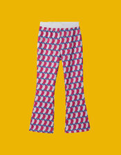 Hatley Graphic Heart Flare Trousers, Pink (PINK), large