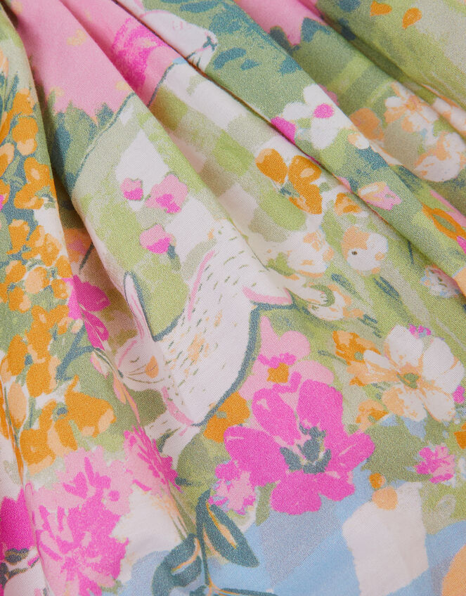 Bunny Print Cotton Skirt, Yellow (YELLOW), large