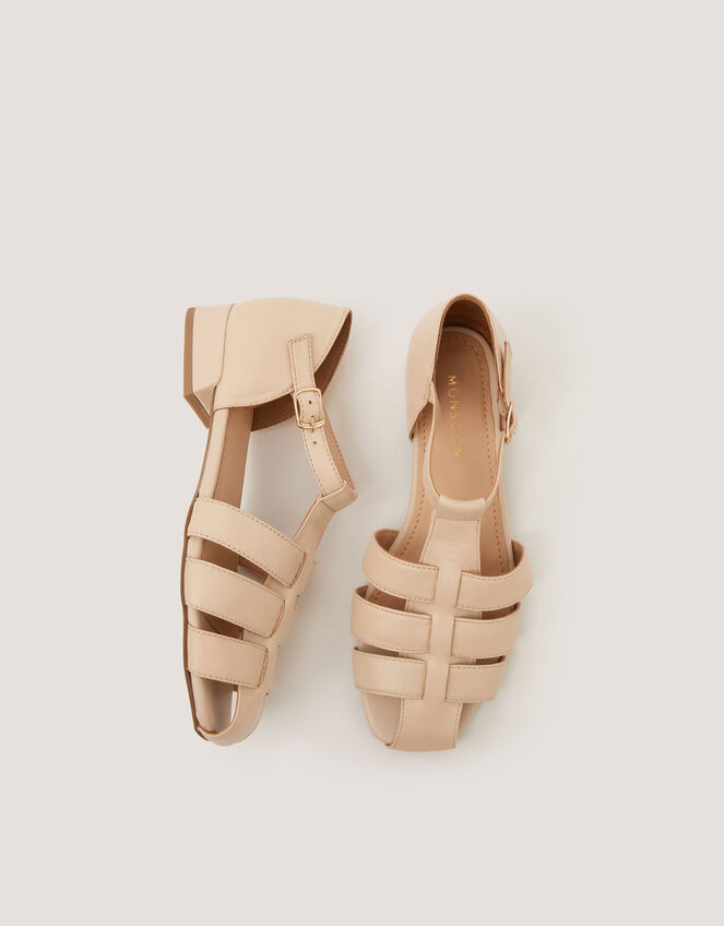 Bobbi Fisherman Leather Sandals, Ivory (IVORY), large