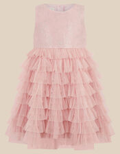 Baby Sofia Sequin Ruffle Party Dress, Pink (PINK), large