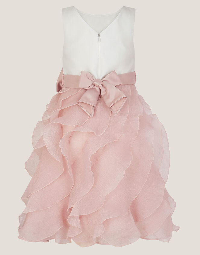 Cancan Sleeveless Bow Ruffle Dress, Pink (PINK), large