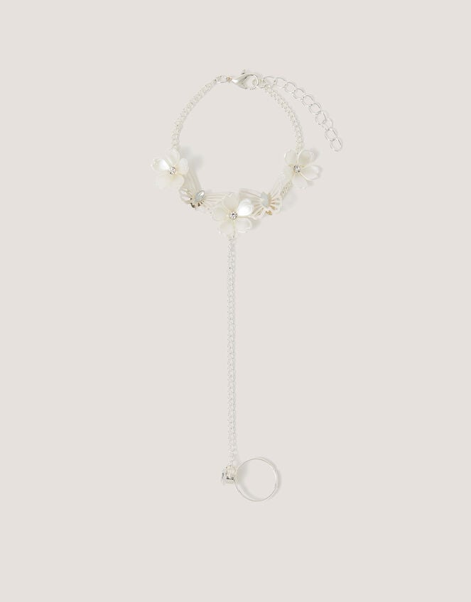 Flower Butterfly Ring & Hand Chain, , large