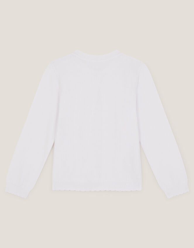 Sparkle Cable Knit Cardigan, Ivory (IVORY), large