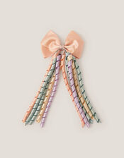 Spiral Ribbon Bow Hair Clip, , large
