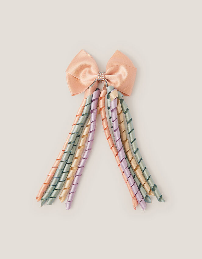 Spiral Ribbon Bow Hair Clip, , large