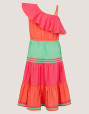 One-Shoulder Colourblock Dress, Multi (MULTI), large