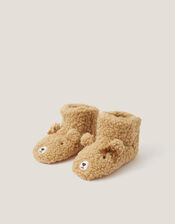 Teddy Bear Slipper Boots, Tan (TAN), large
