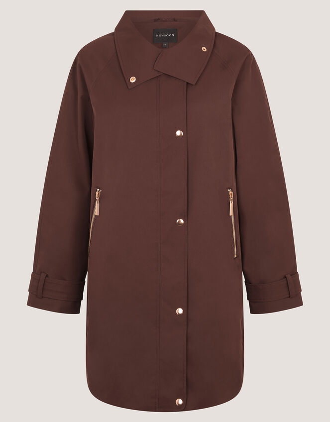 Simone Waterproof Rain Jacket, Brown (CHOCOLATE), large