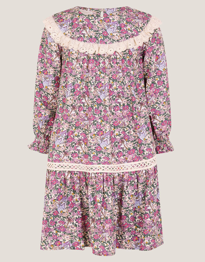 Fairy Floral Long Sleeve Dress, Purple (PURPLE), large
