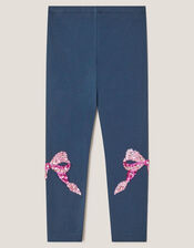 Sequin Bow Leggings, Blue (NAVY), large