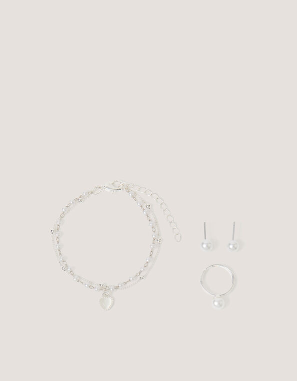 Beaded Pearl Jewellery Set, , large