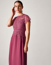 Monica Lace Bridesmaid Dress, DARK PINK, large