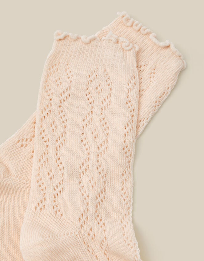 Frill Pointelle Socks, Ivory (IVORY), large