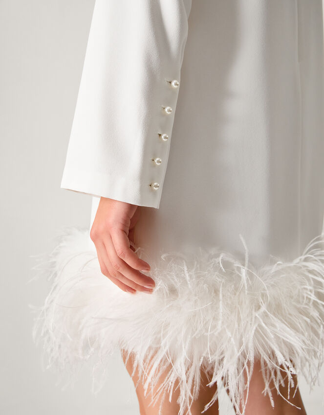 Andrea Feather Wedding Dress, Ivory (IVORY), large