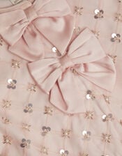 Gracie Satin Bow Embellished Cardigan, Pink (PALE PINK), large