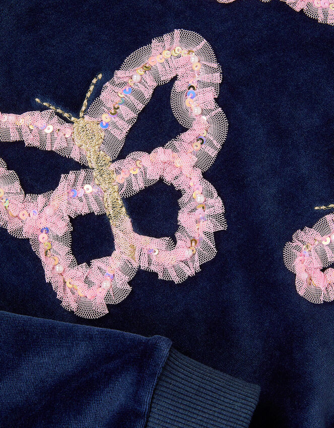 Butterfly Embellished Top, Blue (NAVY), large