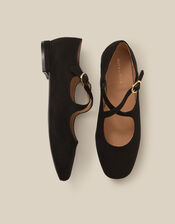 Dana Faux Suede Mary Jane Ballet Flats, Black (BLACK), large