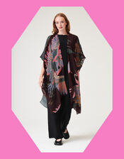 One Hundred Stars Crane Print Throwover Jacket, , large