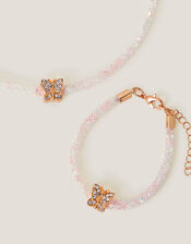 Butterfly Tube Necklace and Bracelet Set, , large