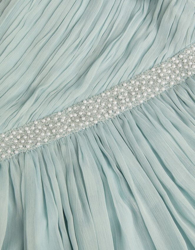 Amalthea Asymmetrical Embellished Party Dress, Green (SAGE), large