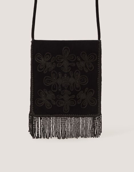 Dori Embroidered Fringe Crossbody Bag, , large