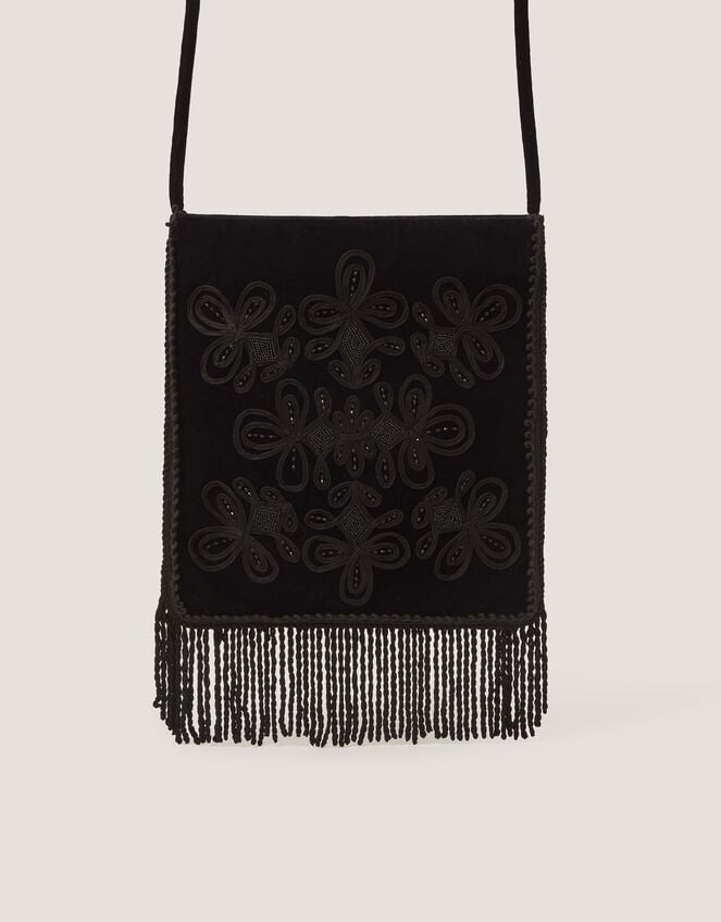Dori Embroidered Fringe Crossbody Bag, , large