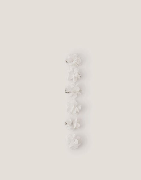 6-Pack Mini Pom Pom Hair Clips, Ivory (IVORY), large