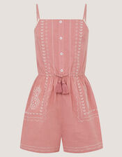 Pineapple Embroidered Playsuit, Pink (PINK), large