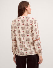Carrie Print Blouse, Ivory (IVORY), large