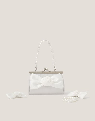 Bridesmaid Rosette Bag & Accessories Set, Ivory (IVORY), large