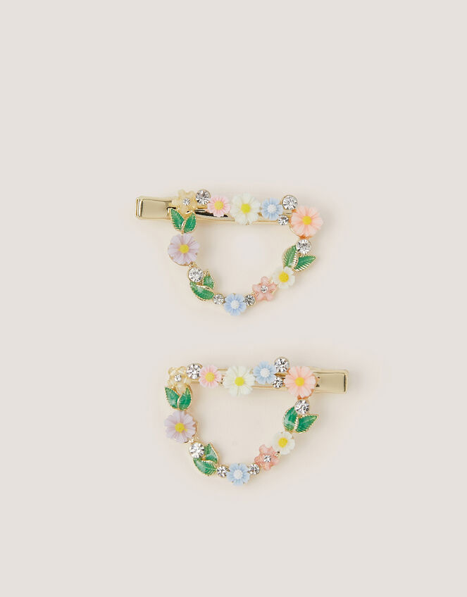 2-Pack Floral Heart Hair Clips, , large