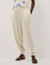 Reese Linen Blend Balloon Trousers, Natural (NATURAL), large