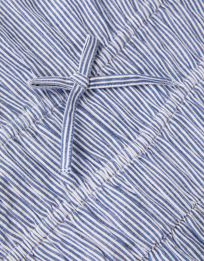 Stripe Short Sleeve Jumpsuit, Blue (BLUE), large