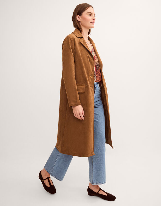 Tove Faux Suede Coat, Tan (TAN), large