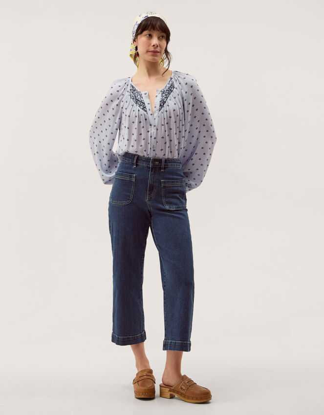 Mia Print Blouse, Blue (BLUE), large