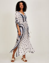 Circle Print Maxi Kaftan in LENZING&trade; ECOVERO&trade;, Ivory (IVORY), large