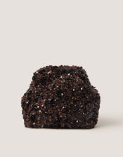 Kira Sequin Clutch Bag, Brown (CHOCOLATE), large
