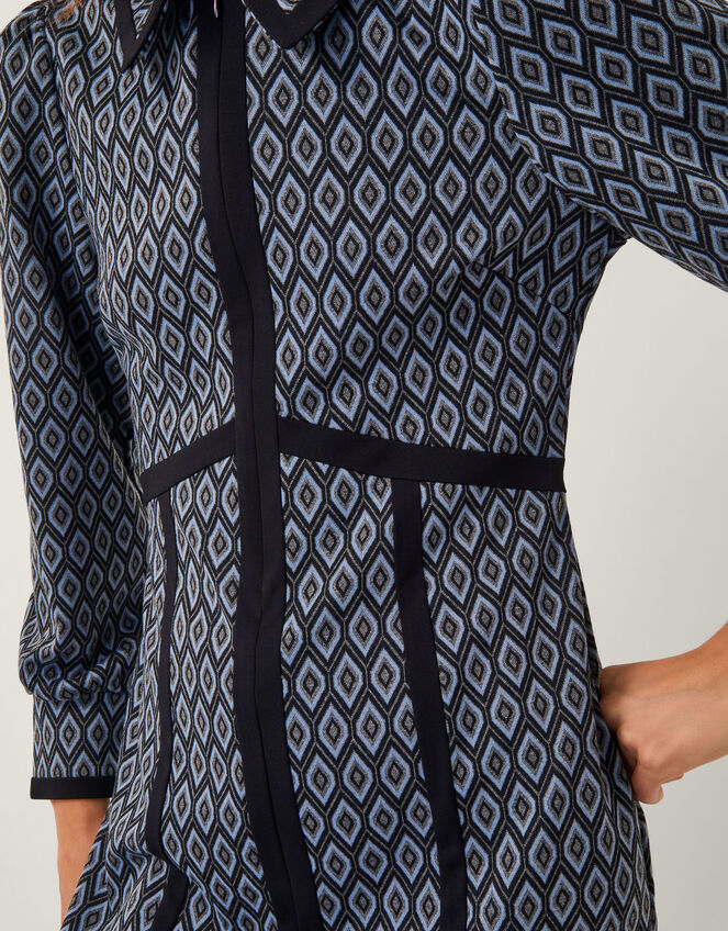 Jen Jacquard Jersey Mini Shirt Dress, Grey (GREY), large