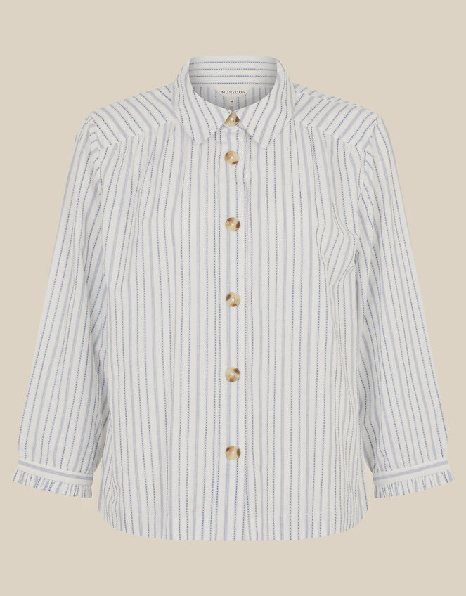 Gilly Stripe Shirt, White (WHITE), large