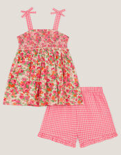 Baby Floral Print Top & Shorts Set, Pink (PINK), large