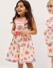 Shell Print Playsuit, Orange (ORANGE), large