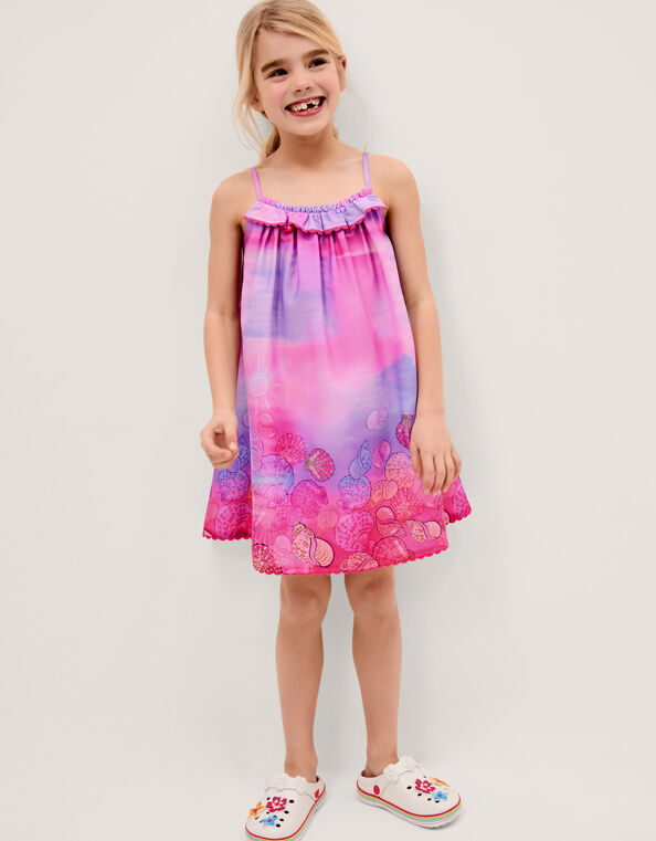 Ombr&eacute; Seashell Print Sundress, Pink (PINK), large