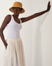 Bethany Crinkle Midi Skirt, Cream (CREAM), large